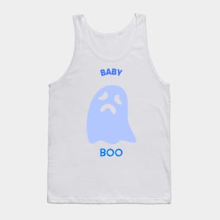 BABY BOO Cute Blue Ghost Halloween Trick or Treat Boy Gender Reveal Spooky Costume Tank Top